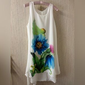 Hand Paint Double Layer Chiffon Dress M/L